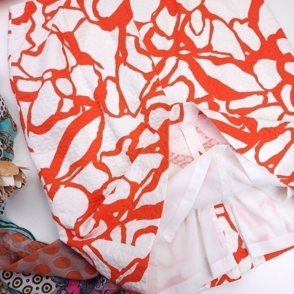 Doncaster Orange White Button Down sz 10 - Picture 7 of 13